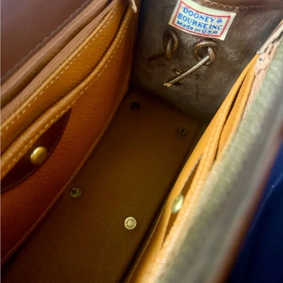 Dooney & Bourke AWL Leather Satchel Vintage Brown Black - Picture 8 of 11